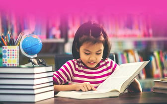 little girl reading